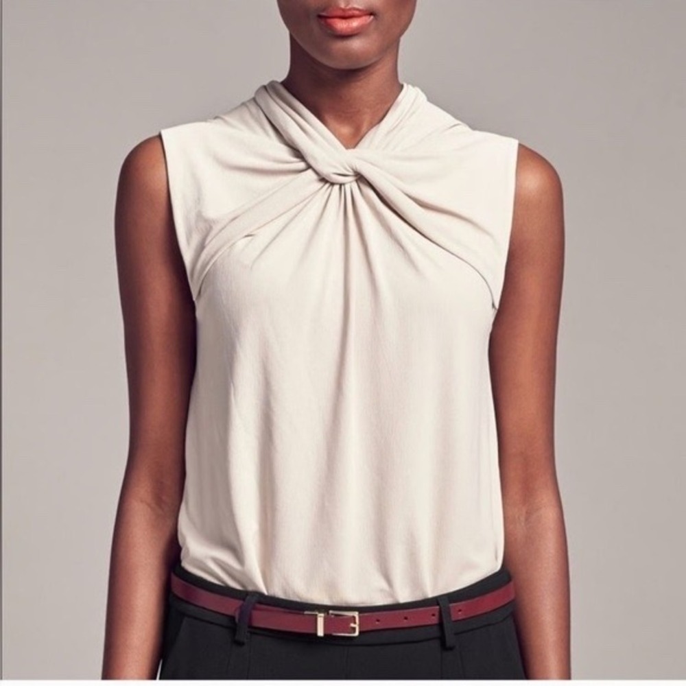 M.M. Lafleur‎ Twist Neck Sleeveless Stretch Knit Blouse Size Medium